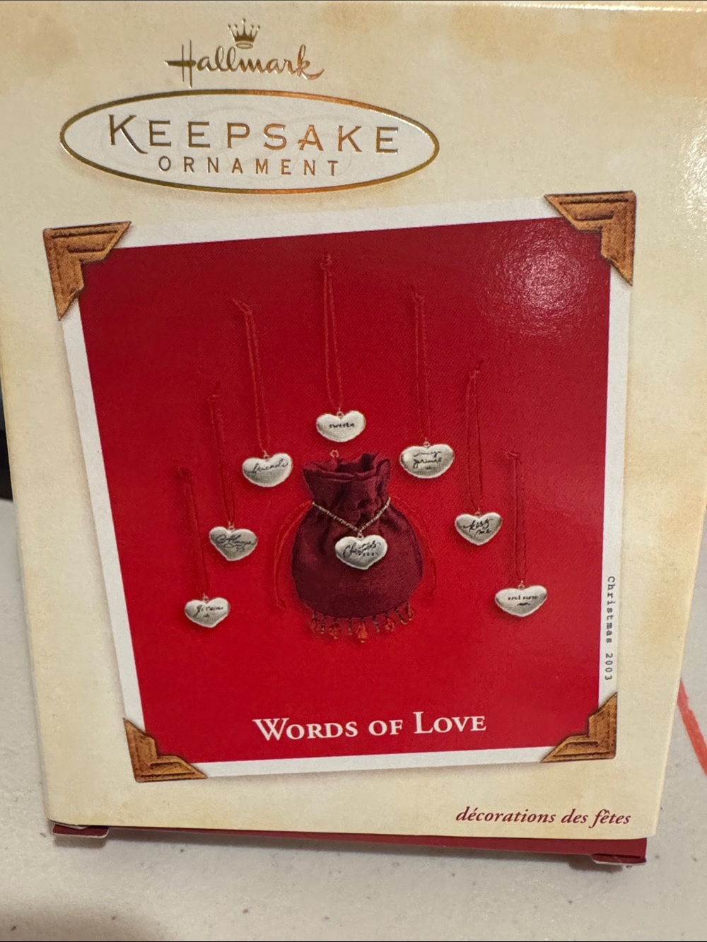 Hallmark Keepsake Silver Hearts Ornaments Words of Love